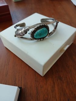 Sterling silver and turquoise native American bracelet