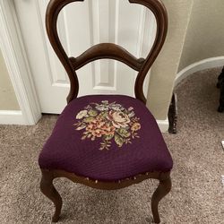 Antique Chair With Original Tapestry