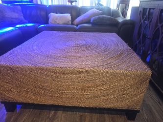 Large Woven Water Hyacinth Coffee Table