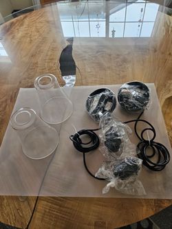 Two ceiling mount hanging pendant light