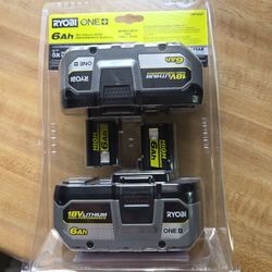 2 Ryobi One+ 18v High Performance Lithium batteries