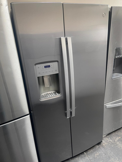 GE Slate Side by Side Refrigerator w/ Ice Maker + Digital Dispenser