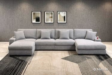 New 166x68 corduroy sectional couch / free delivery