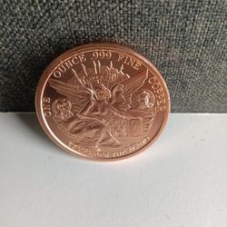 1 Ounce Copper Liberty Round 