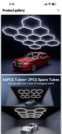 NEW Hexagon LED Garage Lights – 46 Tubes + 2 Spare | Shop & Workshop