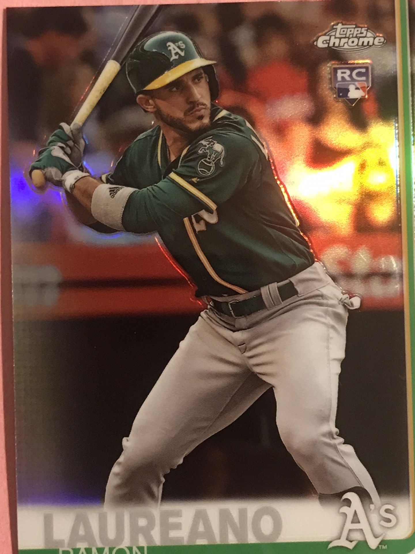 2019 Topps Chrome Refractors #178 Ramon Laureano Rookie Card Oakland Athletics Silver