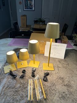 LUTEC 4 PK cordless gold table lamp