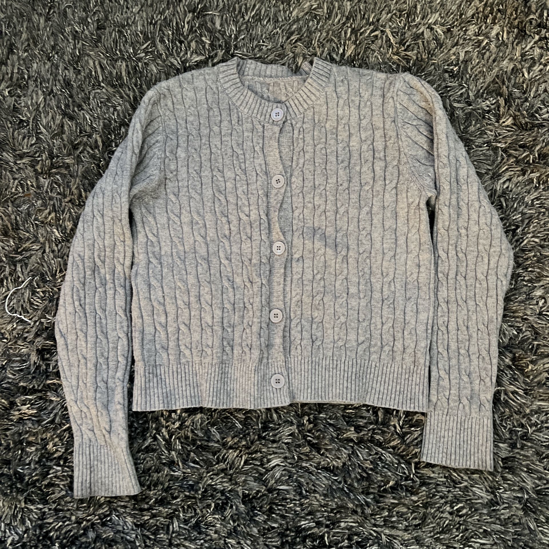Grey cable knit cardigan 