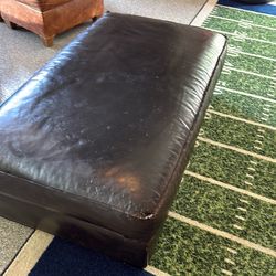 Leather ottoman