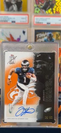 Jalen hurts Topps signature orange auto /50
