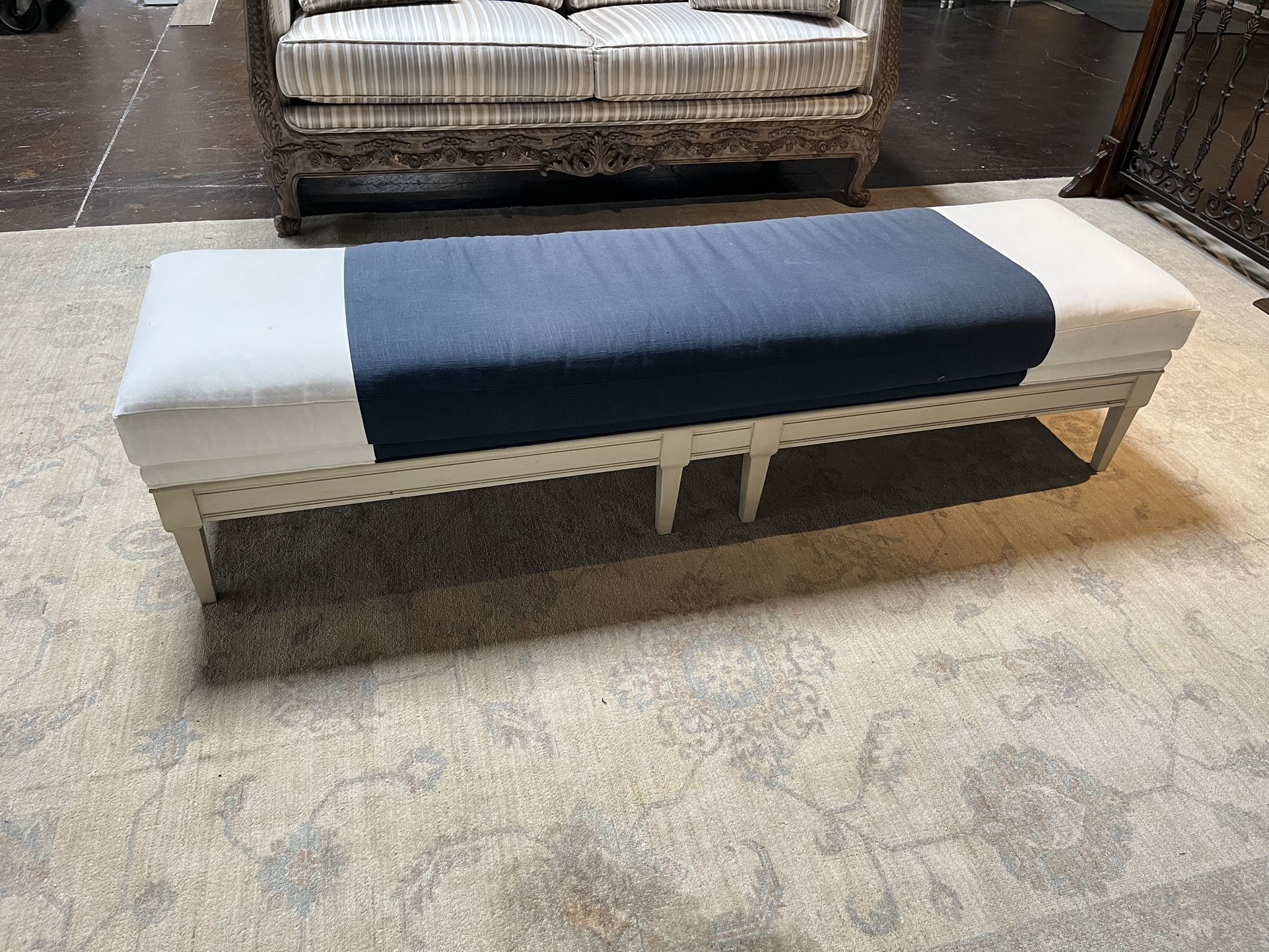 Footboard Covered In Raw Silk