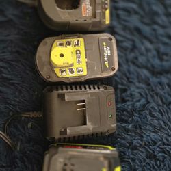 RYOBI BATTERIES & CHARGERS 
