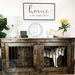 Custom built dog kennel Crate House Cage Barn Door Farmhouse Modern Rustic Toy Puppy Accessories Tv Stand Console
