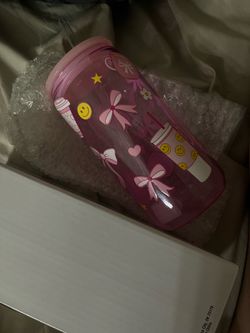 Pink glass cup