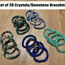 Lot of 20 Crystal/Gemstone Bracelets