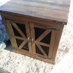 Farmhouse End Table With Charging Ports
