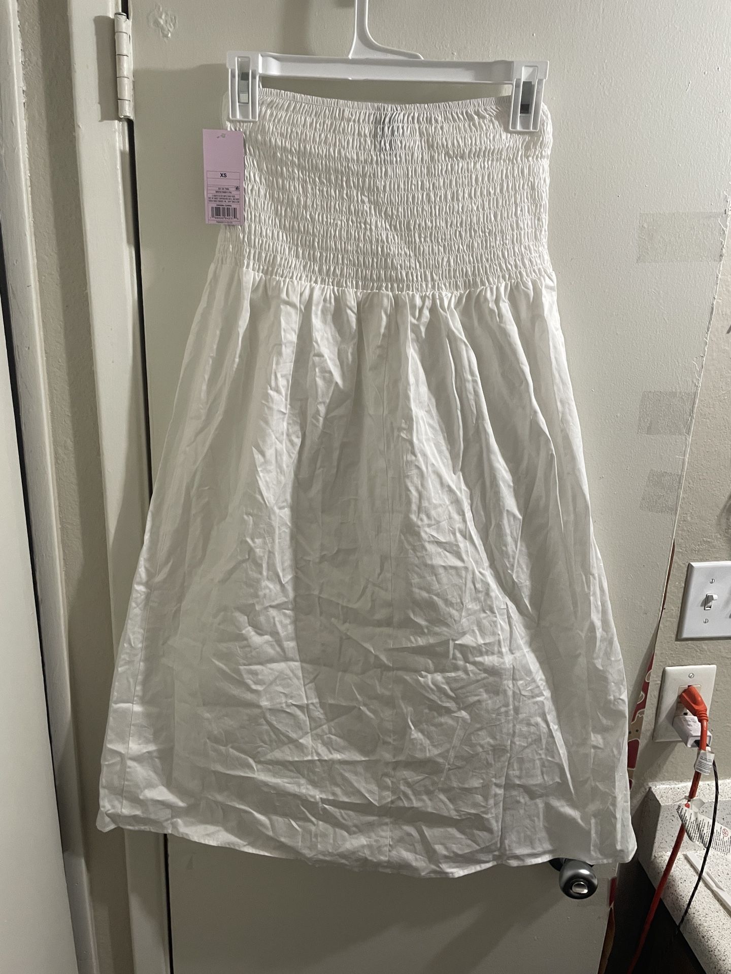 Wild Fable Women's Smocked Waist Maxi Skirt White Ladies Size XS NWT Style Cute