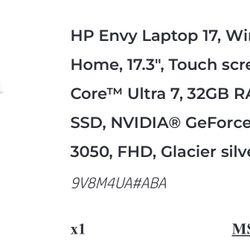 HP 17.3 inch laptop touch screen i7 32GB