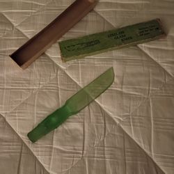 Rare 1940 Treasure Island Green Depression Glass Cake Fruit Knife San Francisco 