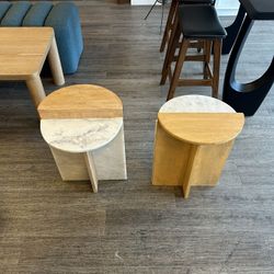 New Marble & Wood Modern Side Tables / End Tables