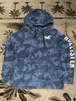 Hollister Distressed Tie Dye Blue Hoodie