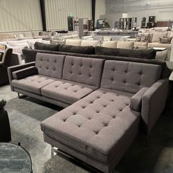 Convertible Sofa Chaise Sectional 115” X 63”
