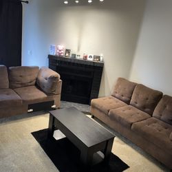 Black Wooden Coffee Table & Side Table