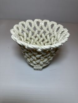 Vintage Ceramic Rope Vase - Made In Spain