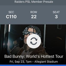 Bad Bunny Cheap Club Seat Las Vegas Friday Sept 23 Thumbnail