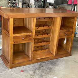 Large Wood Bar Cabinet 