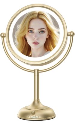 Professional 8.5" Large Lighted Makeup Mirror with Brighter Lights, 1X/10X True HD