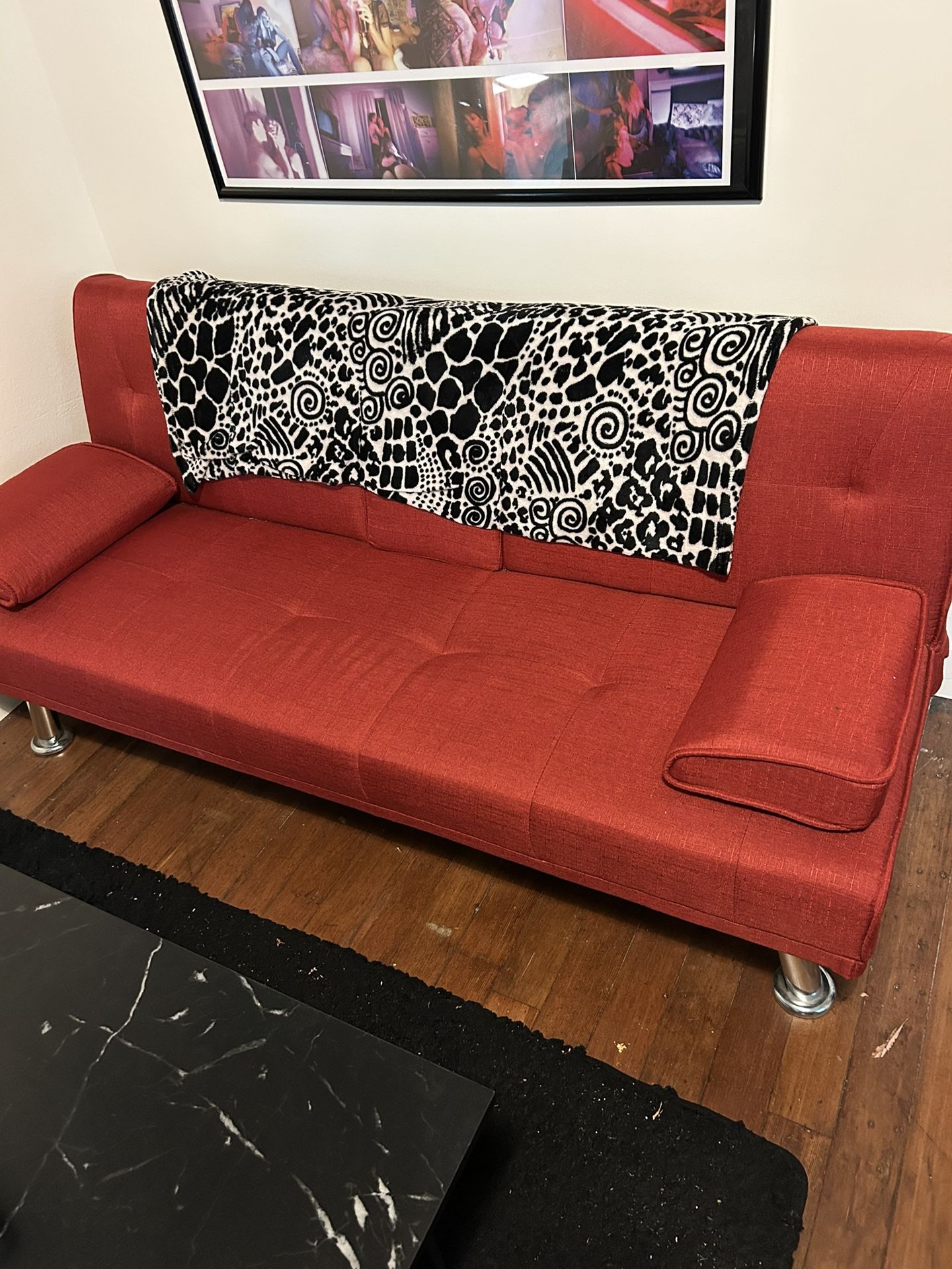 Red Futon Couch 