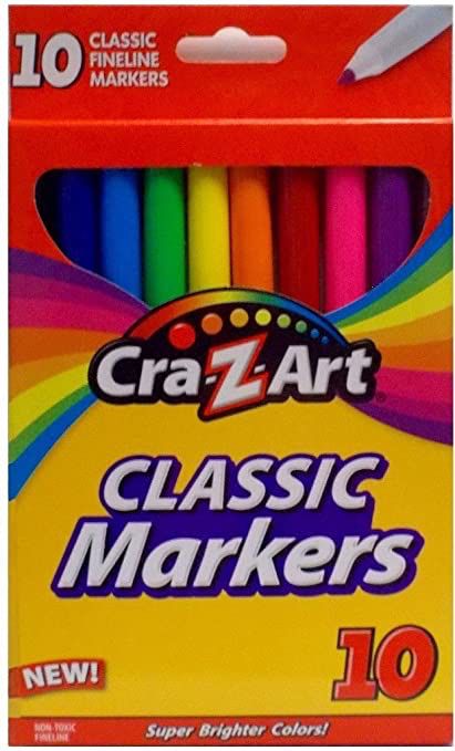 Lot of 10 BOX Car z Art Classic Markers each pack 10 multicolor