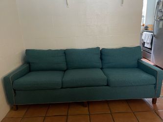 Teal Mid-Century Modern 3-Seat Sofa