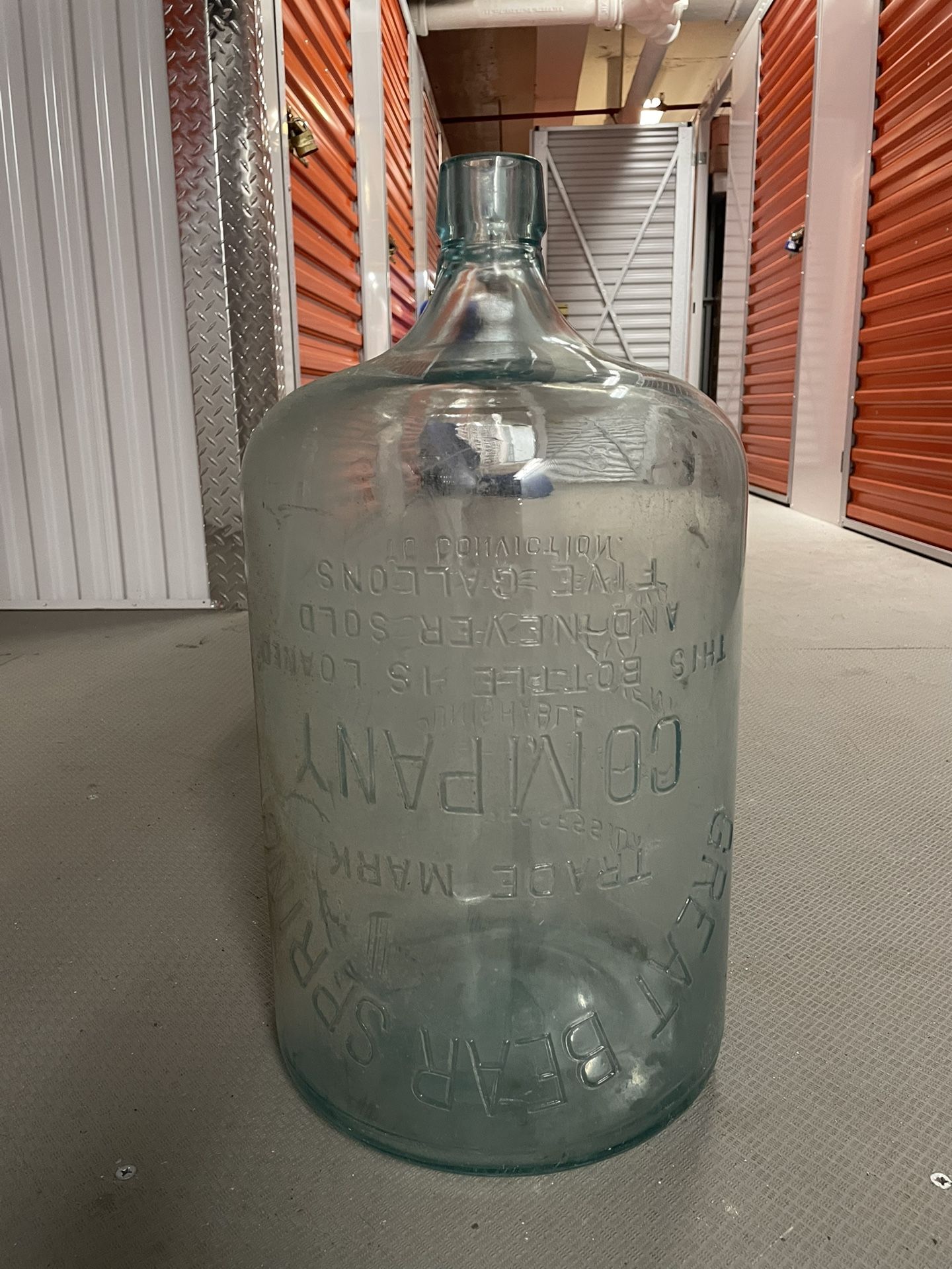 Vintage 5 Gallon Great Bear Glass Bottle
