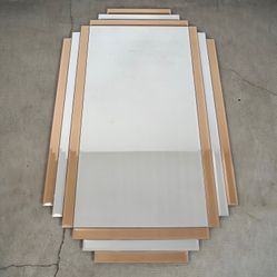 1970’s Art Deco Rose Gold Beveled Mirror 
