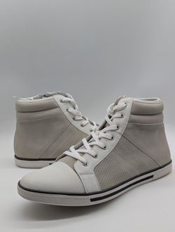 Mens Size 11.5 Kenneth Cole Reaction Center High Top White Leather Dress Shoes