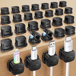 30-Pack Magnetic Cable Clips Cord Organizer-Cable Smooth Adjustable