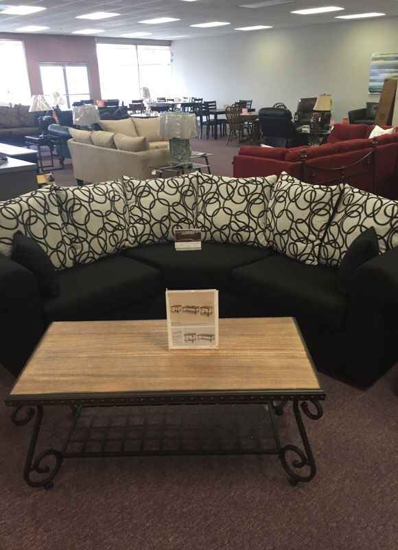 Black and white sectional