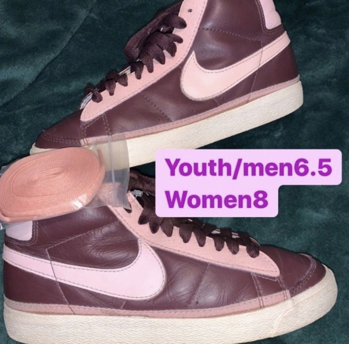 Nike blazer mid Youth size 6.5Y GS Rare brown pink shoes