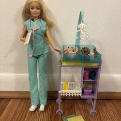 Nurse Barbie Doll With Newborn Baby Dolls