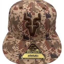 Camo Snapback Hat with Embroidered Logo