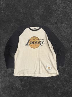 VINTAGE OVERSIZE LAKERS THERMAL SWEATER💜💛🖤 XL