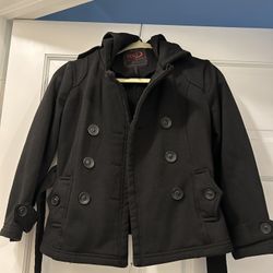 Yoki NewYork, Girl's military jacket with hoodi, black, 