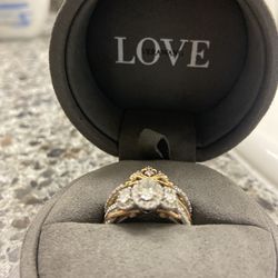 Authentic Verawang Engagement Ring And Wedding Band Set 