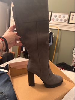 New Grey Suede 8.5 8 1/2 boots