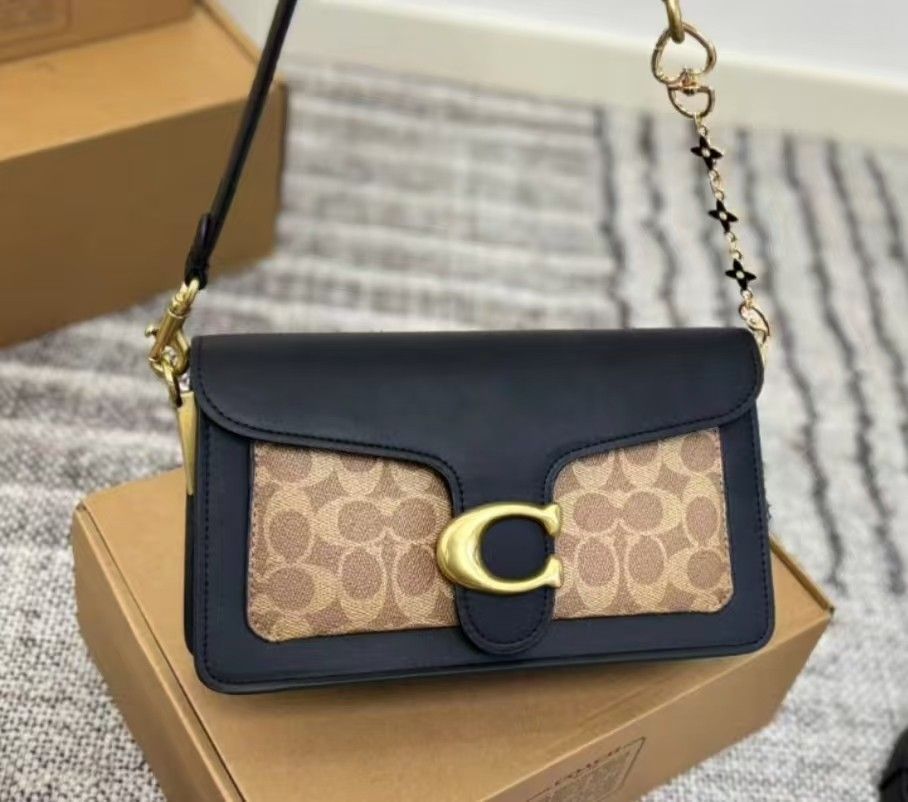 🔥COACH Tabby Pops New Color Coming! Leather Black Spelled Brown Vintage ✨