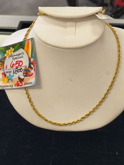 Gold Rope Chain Necklace