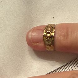 Antique 10k Black Hills Gold Etched Childs Baby Band Toe Ring