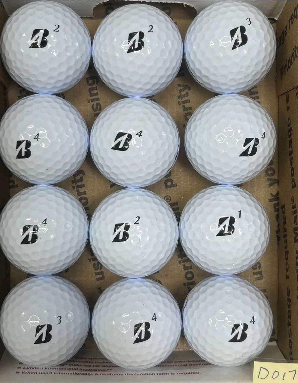 12 Bridgestone E6 White Golf Balls 5/4a Lot D017